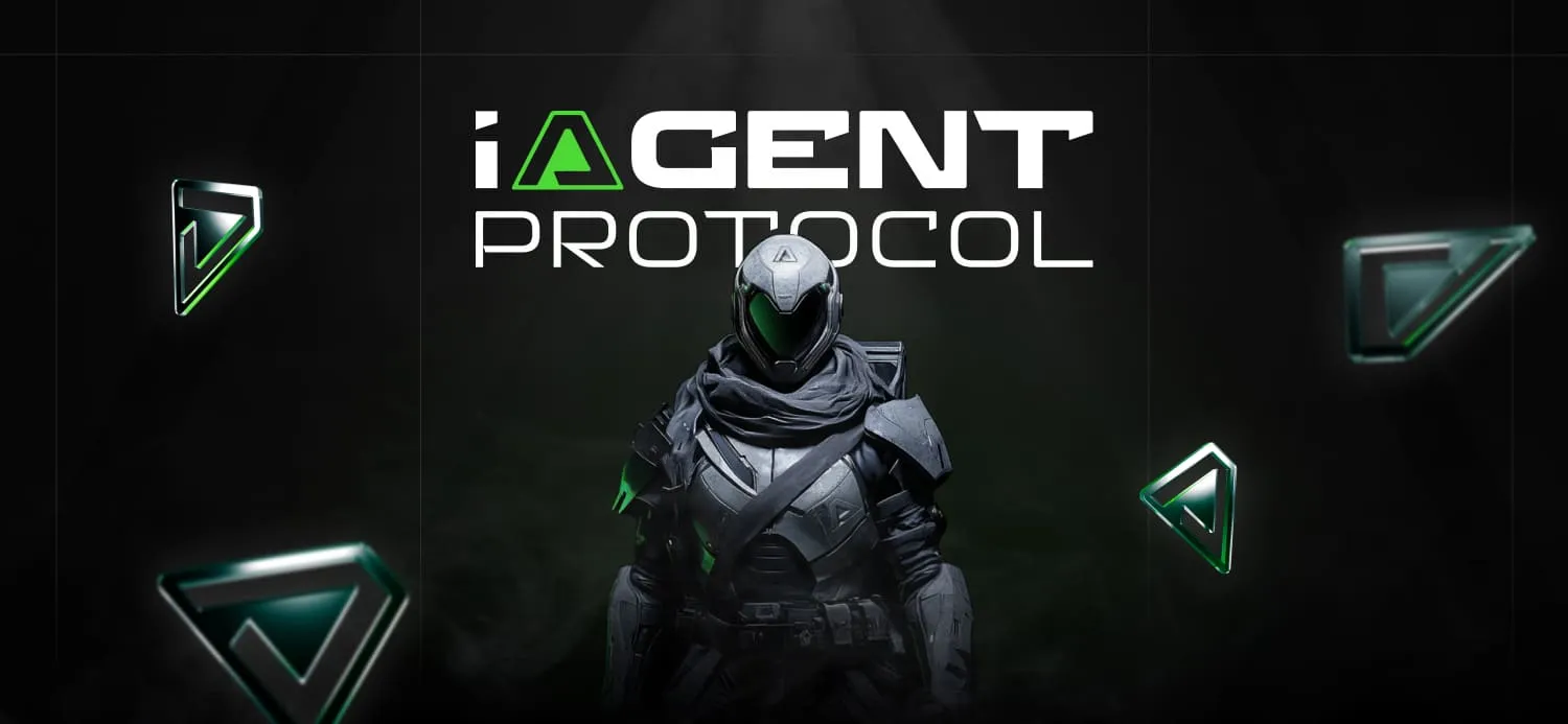 iAGENT Protocol logo above an armoured agent character